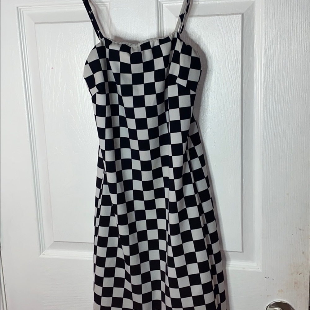 Black checkered dress